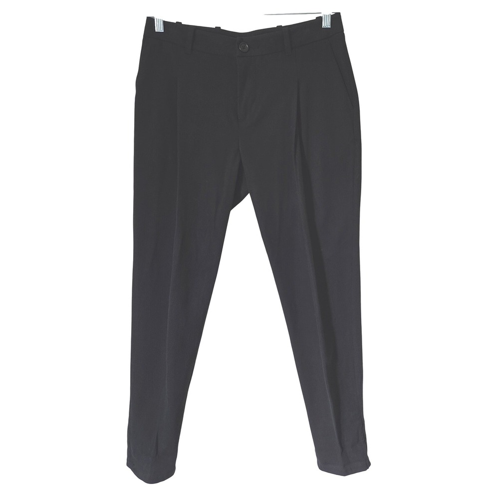 James Perse Black Pleated Tapered Trousers WOT1535 Size 26 Womens Pants